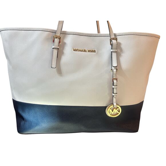 Michael Michael Kors Jet Set Travel Tote - Navy Blue/White - Picture 2 of 9